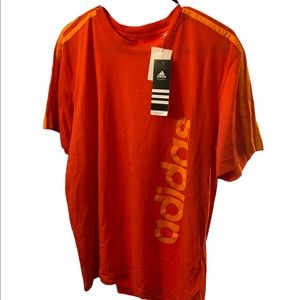 Adidas 3 stripe T-shirt Men’s Large climalite cotton 2013 release NWT Orange